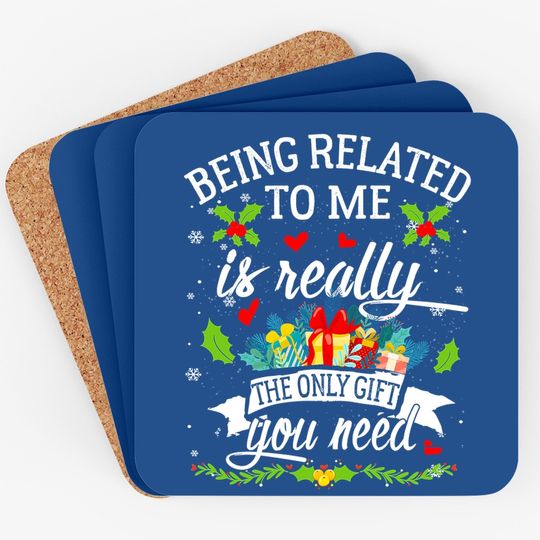 Being Related To Me Funny Christmas Family Pajamas Classic Coasters
