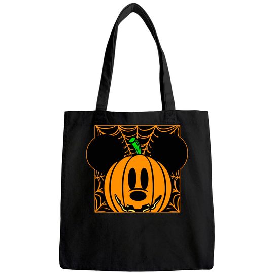 Mickey Mouse Pumpkin Web Halloween Tote Bag