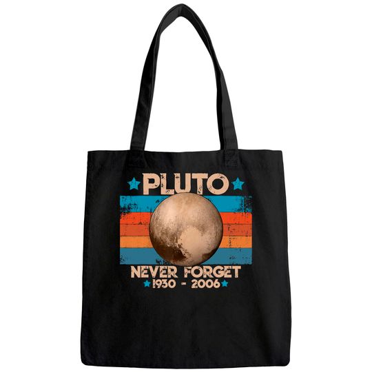 Vintage Never Forget Pluto Nerdy Astronomy Space Tote Bag