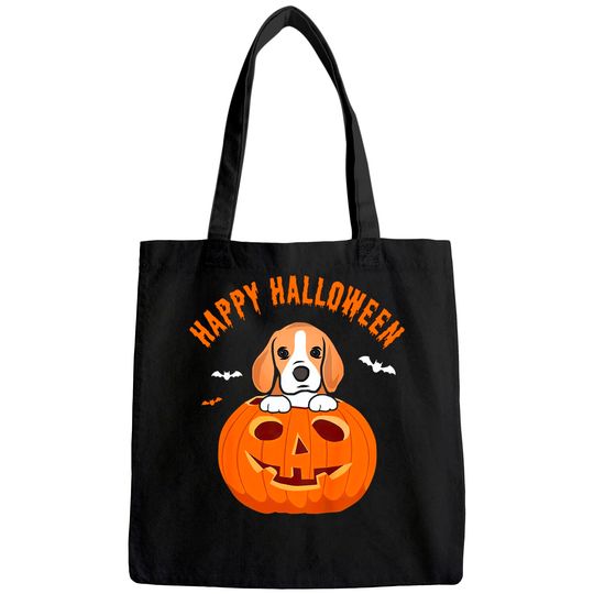 Happy Halloween Beagle Dog Pumpkin Tote Bag