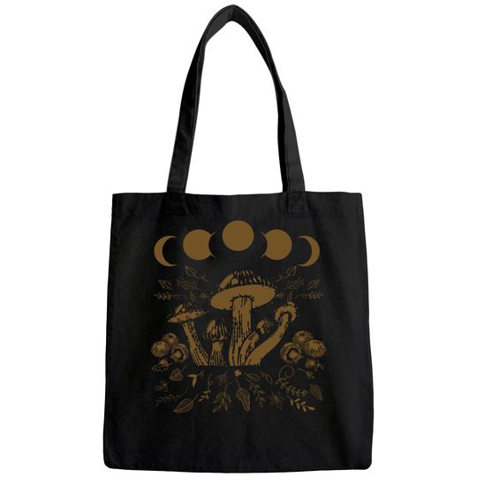 Goblincore Mushroom Foraging Alt Aesthetic Vintage Witchy Tote Bag