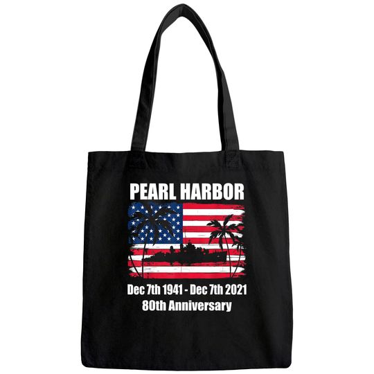 Vintage Pearl Harbor 80th Anniversary Flag Tote Bag