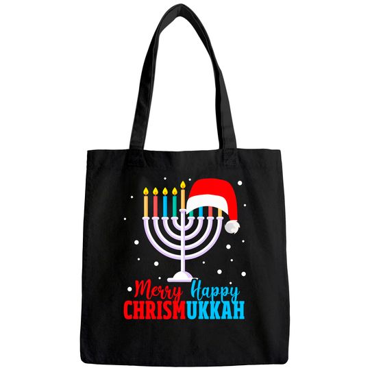 Hanukkah Christmas Merry Happy Chrismukkah Jewish Tote Bag