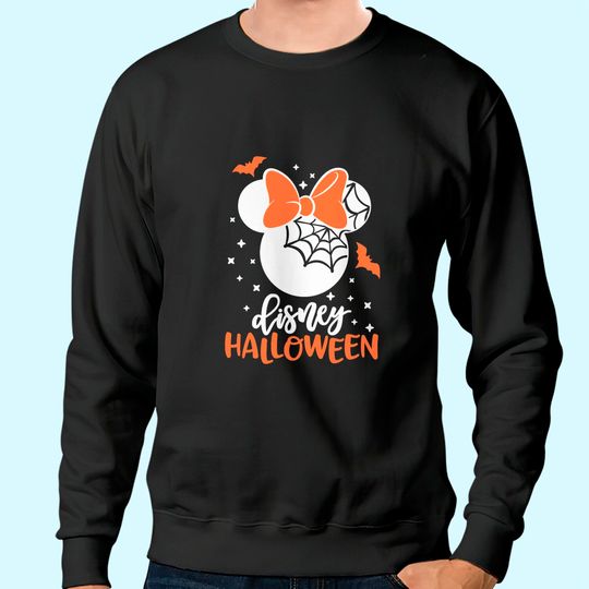Disney Halloween Couple Matching Holiday Mickey Minnie Spiderweb Sweatshirt