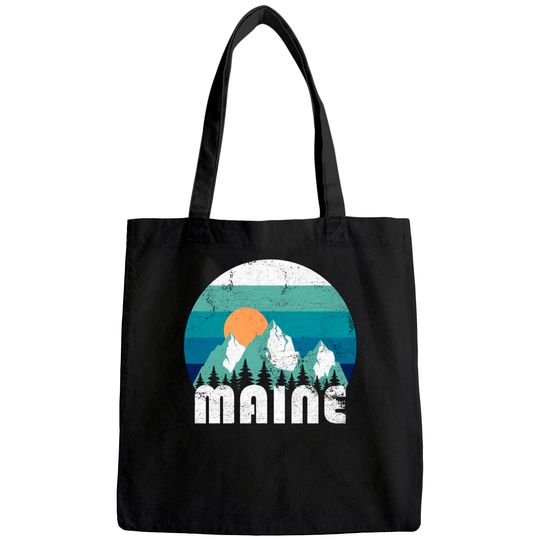 Maine State Retro Vintage Tote Bag