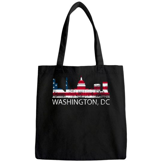 Washington DC Capitol Hill USA Flag Souvenir Tote Bag