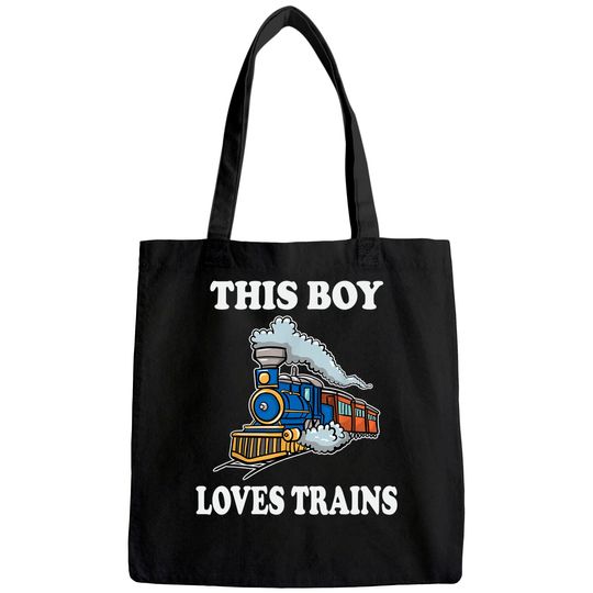 This Boy Loves Trains Gift Train Wagon Lover Gifts Tote Bag