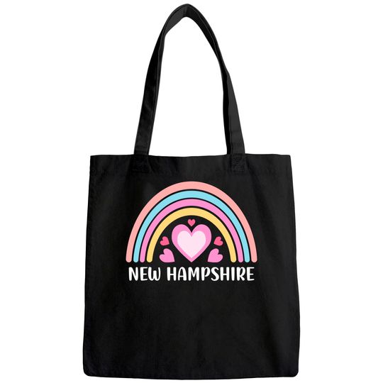 New Hampshire Rainbow Hearts Tote Bag