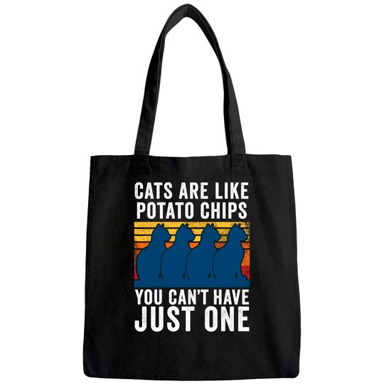 Cats Are Like Potato Chips Funny Cat Tote Bag