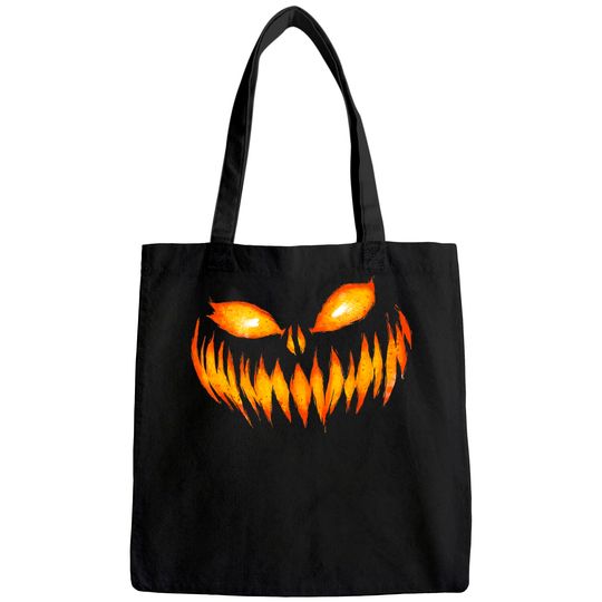 Jack O Lantern Scary Carved Pumpkin Face Halloween Costume Tote Bag