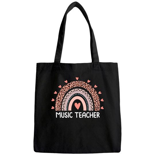 Leopard Rainbow Music Teacher Back To School Tote Bag
