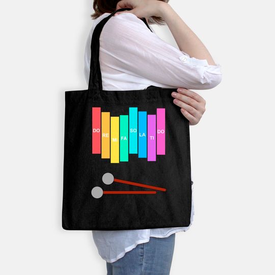 Music Xylophone Vintage Percussion Instrument Rainbow Color Tote Bag