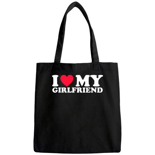 I Love My Girlfriend Tote Bag Valentine Red Heart Love Tote Bag