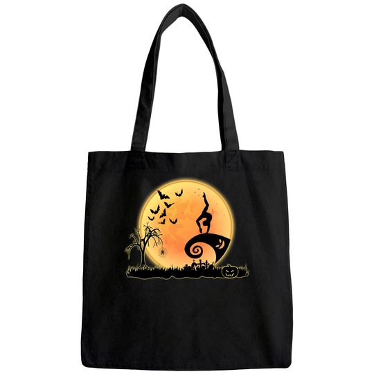 Gymnastics Athlete And Moon Silhouette Funny Halloween Premium Tote Bag