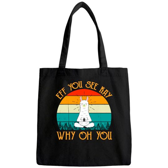EFF You See Kay Why Oh You Llama Yoga Vintage Meditation Gym Tote Bag