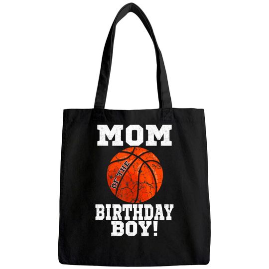 Mom Of the Birthday Boy Basketball Vintage Tote Bag