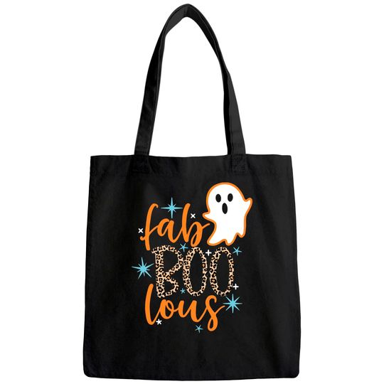 Halloween Fab Boo Lous Leopard Ghost Tote Bag