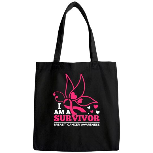 I Am A Survivor Pink Ribbon October Breast Cancer Awareness Tote Bag