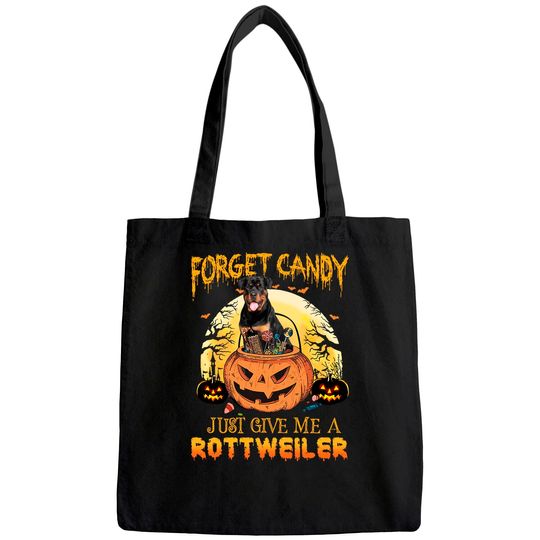 Candy Pumpkin Rottweiler Dog Tote Bag