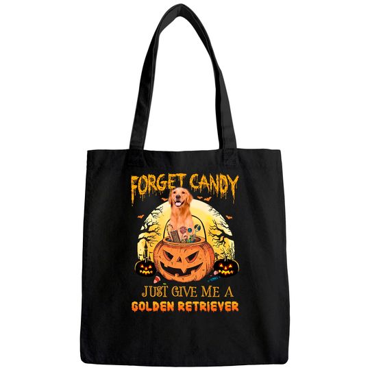 Candy Pumpkin Golden Retriever Tote Bag