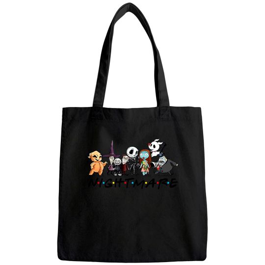 Jack And Sally With Friends Halloween Party Nightmare Before Christmas Characters Tote Bag
