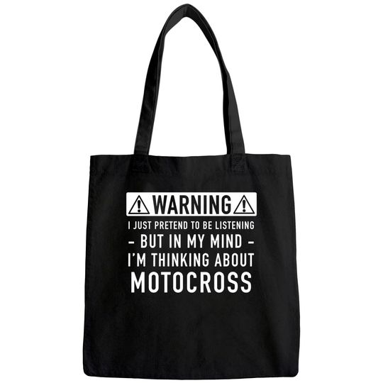 Motocross Warning Tote Bag