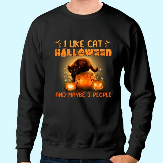 I Like Cat Halloween And Maybe 3 People Sweatshirt