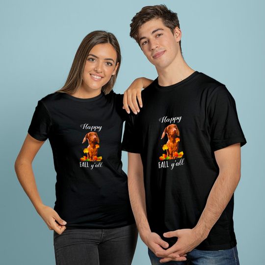 Happy Fall Yall Dachshund Dog T-Shirt