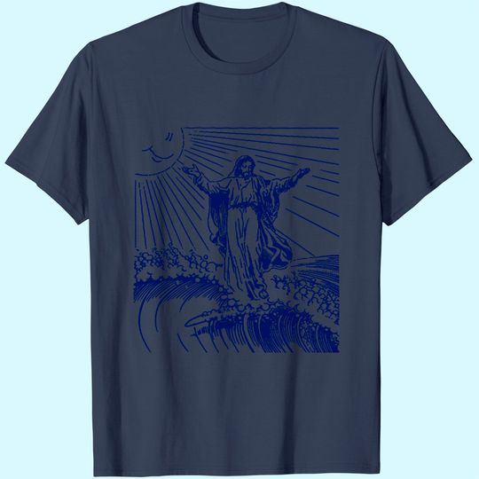 Vintage Retro Christian Shirt, Surfing Jesus T Shirt, Cool Surf Tee Shirt