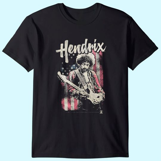 Jimi Hendrix - Mens Flag Hendrix T-Shirt