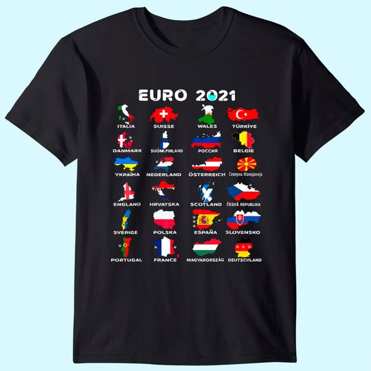 Euro 2021 Men's T Shirt All Countries Participating In Euro
