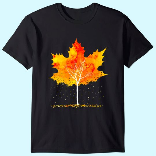 Maple Leaf Autumn Tree Orange Fall Leaves Season T-Shirt