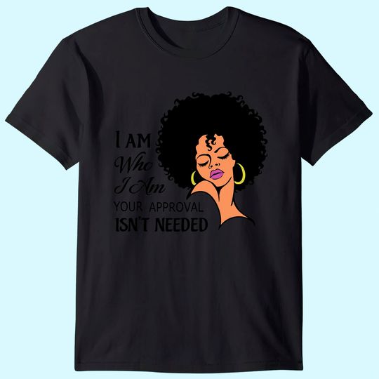 Black Queen Lady Curly Natural Afro African American Ladies T-Shirt
