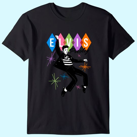 Womens Elvis Presley  Dancing Star V-Neck T-Shirt