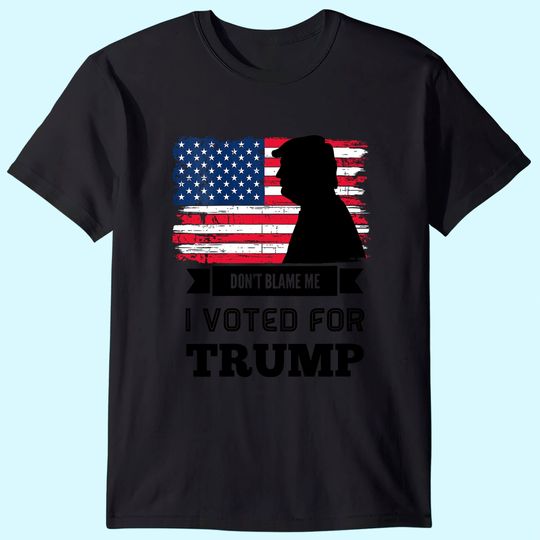 Womens Don't Blame Me I Voted For Trump Distressed Vintage Flag V-Neck T-Shirt