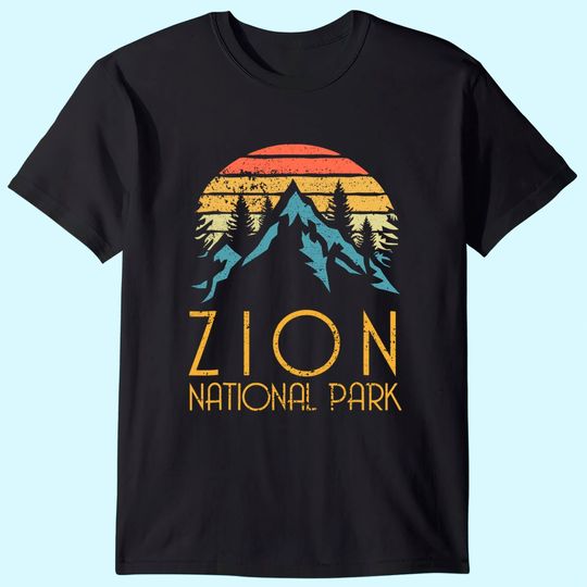 Vintage Retro Zion National Park Utah T Shirt