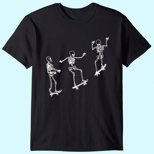 Funny Skeleton Skateboard Shirt T-Shirt