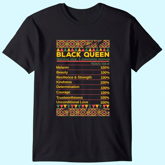 Black Queen Ingredient Table Juneteenth Proud Black Girl T-Shirt