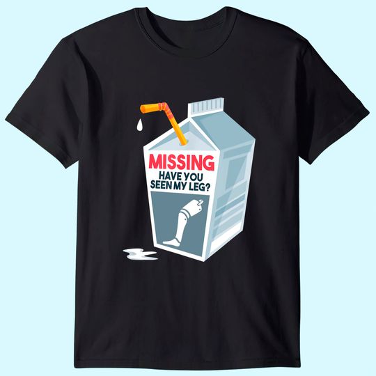 Funny Amputee Prosthetic Milk Cartoon T-Shirt