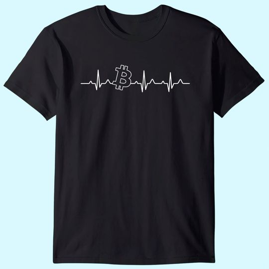 Bitcoin Heartbeat Blockchain Digital Currency Funny T-Shirt