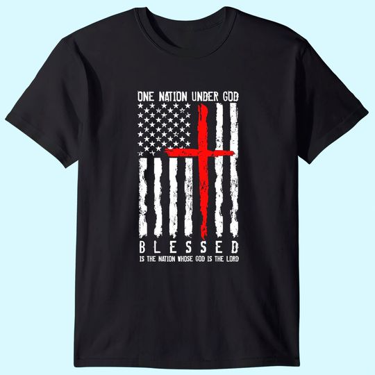 Patriotic Christian Tshirts "Blessed" One Nation Under God