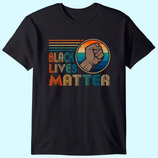 Black Lives Matter BLM Retro Black T Shirt