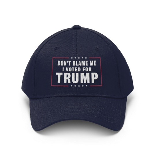 Don't Blame Me I Voted for Trump Funny Neutral Printing Truck Driver Cap Cowboy Cap Adjustable Skullcap Dad Cap for Men and Women Black