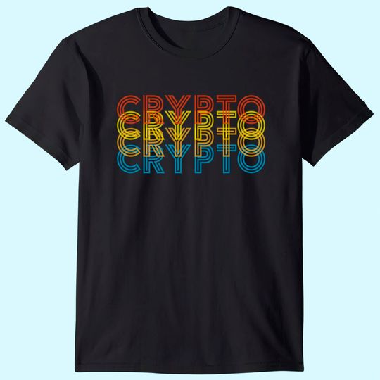 Vintage Cool Crypto Bitcoin Blockchain Retro T-Shirt