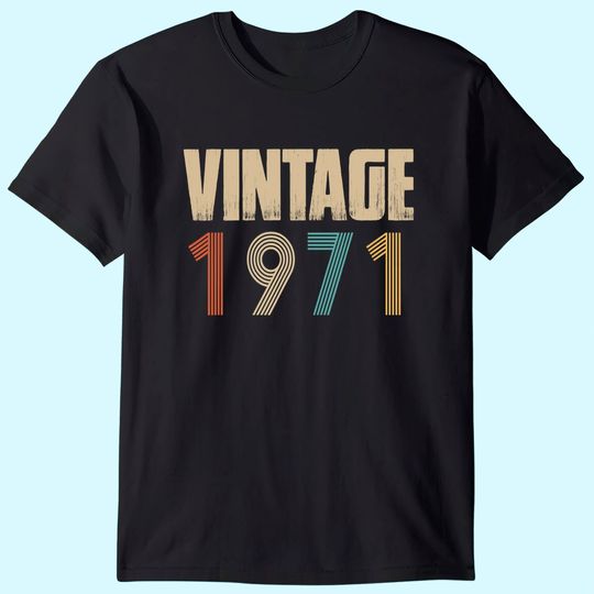 Retro Vintage 1971 Born In 1971 Birthday Celebration T Shirt