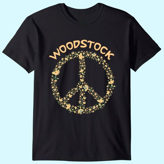 Peanuts Woodstock 50th Anniversary Peace Sign T-Shirt