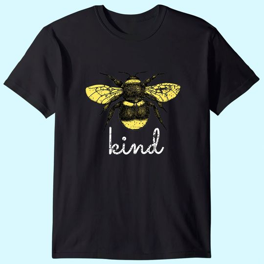 Womens Vintage Be Kind - Bumblebee Bee Kind Kindness Gift V-Neck T-Shirt