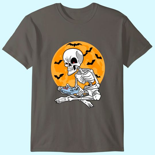 Gaming Skeleton Gamer Controller Halloween T-Shirt