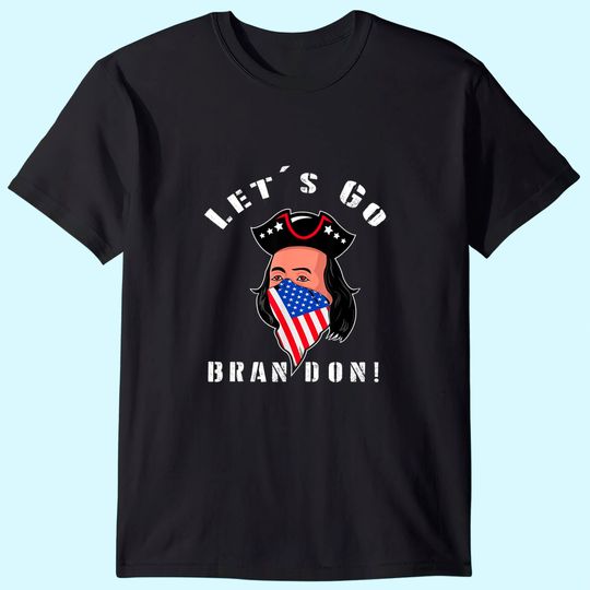 Let's Go Brandon Patriot With Mask US Flag T-Shirt