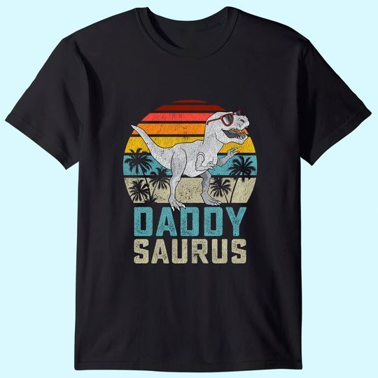 Daddysaurus T Rex Dinosaur Daddy Saurus T Shirt